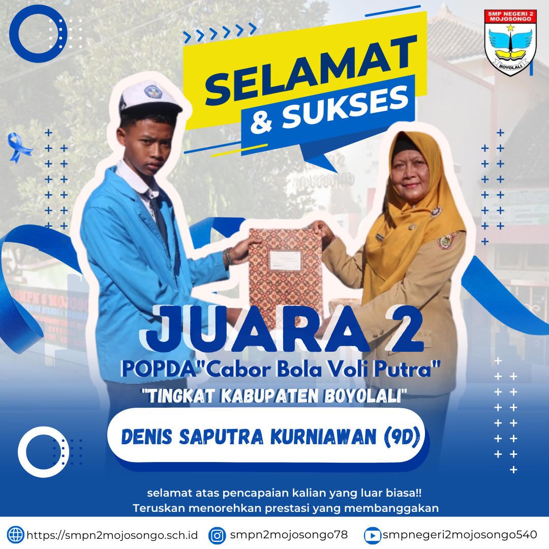 Juara 2 POPDA Tingkat Kabupaten Cabor Bola Voli Putra