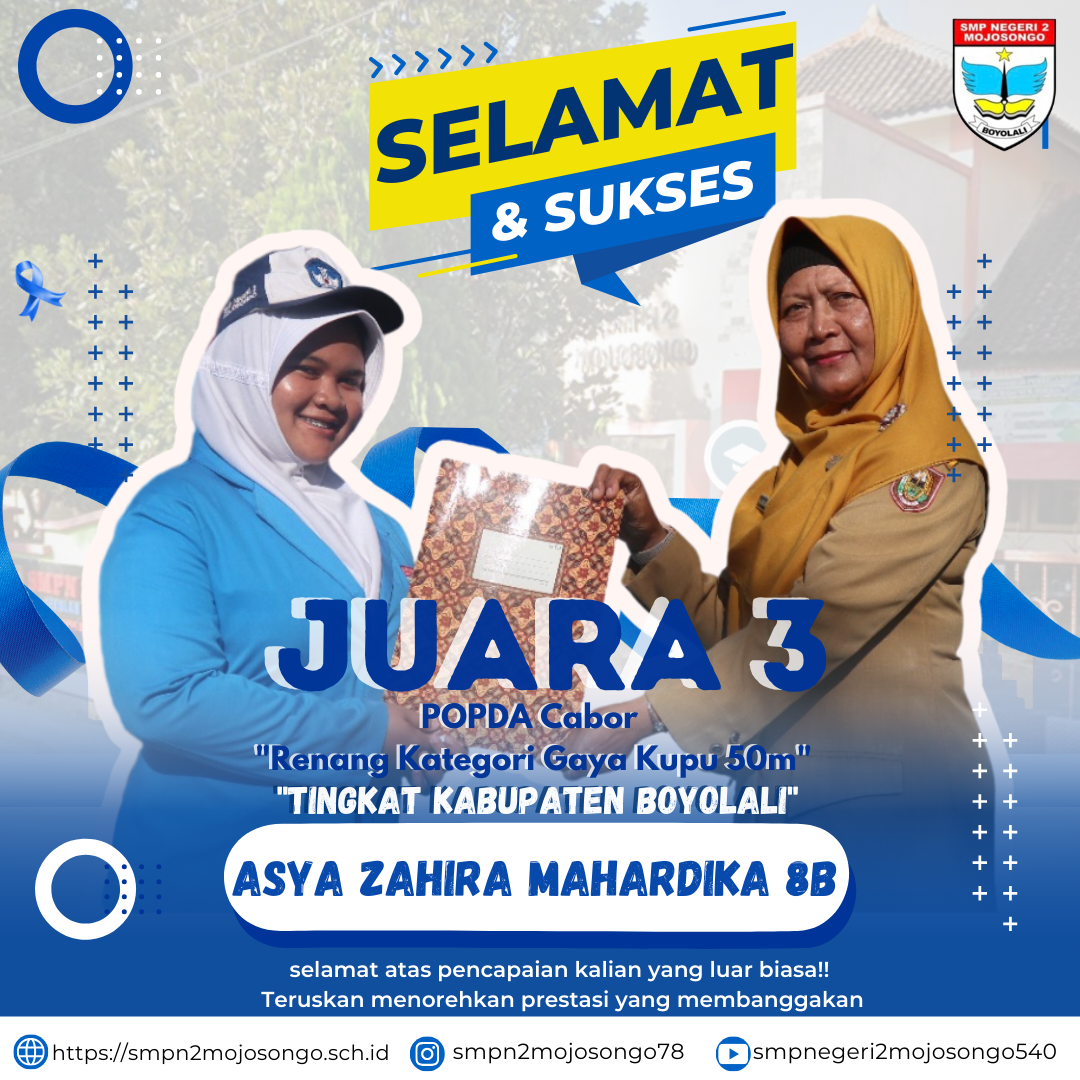 Juara 3 POPDA Tingkat Kabupaten Cabor Renang Kategori Gaya Kupu 50m